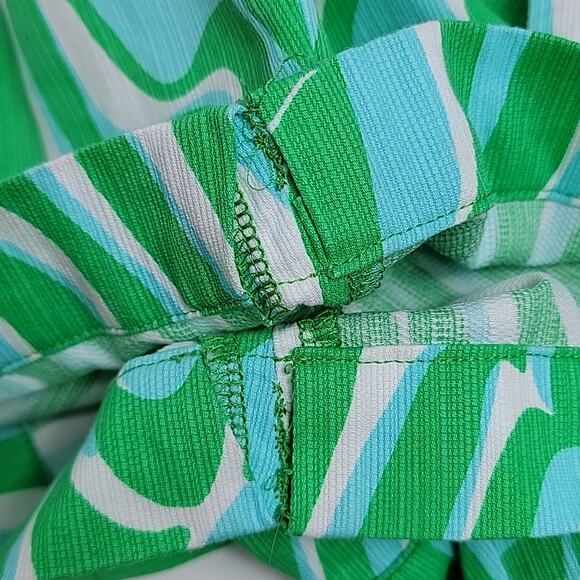 Lilly Pulitzer Women's The Chipper Short in Green Blue White Size 0 ALTERED FLAW - Picture 10 of 13